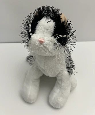 Ganz Webkinz Black & White Cat 8" Plush Kitten Stuffed Animal HM016 No Code Toy - Image 1 of 4