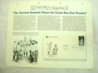 Babe Ruth - with Story and Info Sheet, 1st Day of Issue July 6,1983 - Image 1 of 4