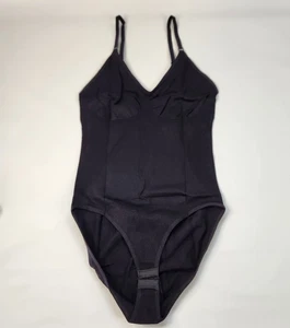 Moongem Womens Bodysuit V-Neck Tank Black Seamless Tummy Control Size M - Picture 1 of 9