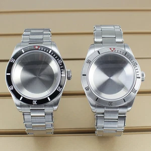 39mm Watch Case+band Dome Sapphire Crystal Glass For Seiko Nh35/36Movement 20ATM - Picture 1 of 14