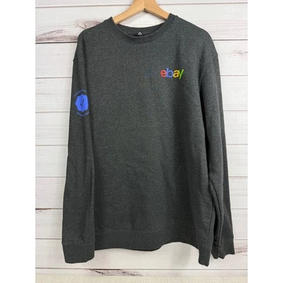 Moletom eBay Pulôver Gola Redonda Adulto Unissex Tamanho XL Cinza Escuro - Imagem 1 de 4