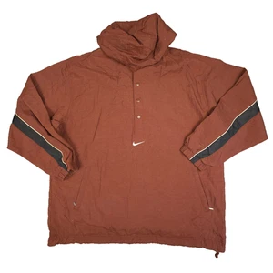 vtg Nike Jacket mens 2XLARGE brown Long Sleeve 1/2 snap windbreaker Size 2XL - Picture 1 of 9
