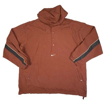vtg Nike Jacket mens 2XLARGE brown Long Sleeve 1/2 snap windbreaker Size 2XL - Image 1 of 4