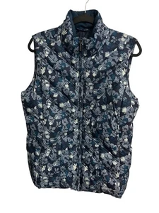 Eddie Bauer Premium Goose Down Full Zip Floral Puffer Vest Size L - Picture 1 of 13