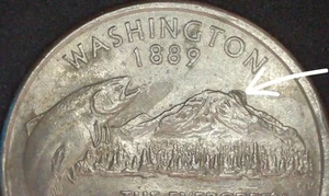 Die Chip State Quarter Washington 2007 US Error Coin 25c - Picture 1 of 4
