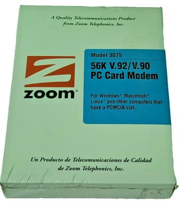 New Vintage Zoom 3075 56k V.92/V.90 PC Card Modem. PCMCIA - Image 1 of 4
