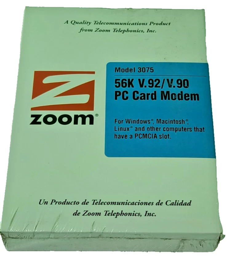 New Vintage Zoom 3075 56k V.92/V.90 PC Card Modem. PCMCIA - Image 1 of 4