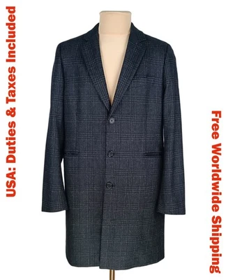 Paul Smith Mens Gray Check Wool Blend Jacket Coat Size M - Image 1 of 4