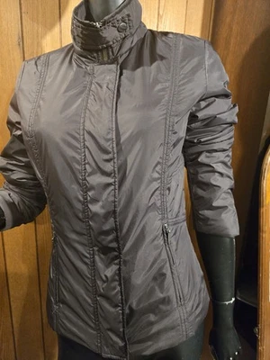 Y2K Jacqui E Fitted Light PadedRain Jacket/windbreaker In Greybrown 2005 Size Xs - image 1 of 4