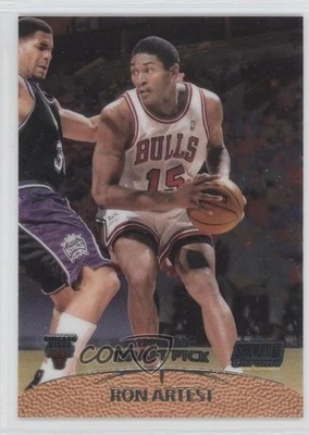 Stadium Club 1999-00 vistas previas cromadas Metta World Peace Ron Artest novato RC 8v2 Foto 1 de 3
