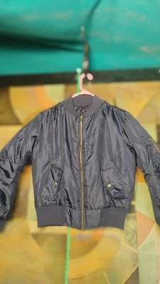 Kids MA-1 Flight Jacket Navy Blue Size Small - Imagem 1 de 4