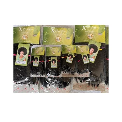 XPRESSION CERES EXTRA AFRO MARLEY KINKY CROCHET HAIR EXTENSION 60". BLACK(COL 1) - Image 1 of 4