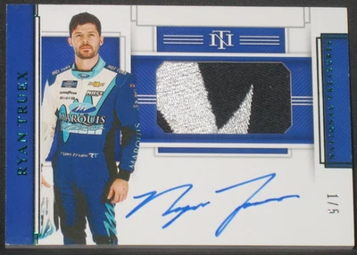 Ryan Truex 2020 National Treasures Race Gear Autograph Firesuit Patch (1/5) - Image 1 of 2