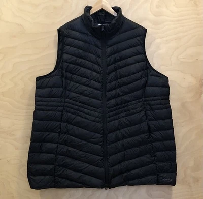 Lands End Down Puffer Vest Black Full Zipper Packable Unisex Women Plus Size 3X. - Image 1 of 4