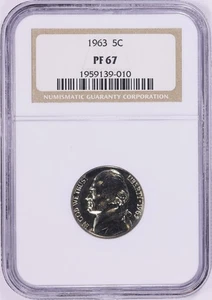 1963 Jefferson Nickel NGC Proof-67 - Picture 1 of 3