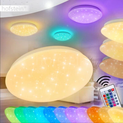Plafonnier LED RGB changeant de couleur Salle de bain Télécommande - Photo 1/3