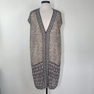 Rozae Nichols Dress Women’s XS Silk Sheer Tunic Shift Boho Boxy V Neck RN * - Picture 1 of 13