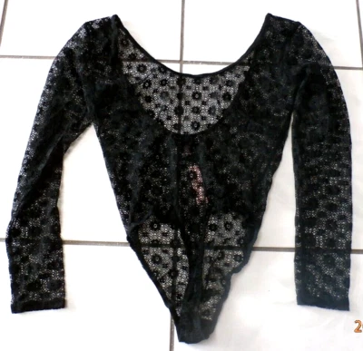 Nuevo con etiquetas Victoria Secret Lencería de Malla de Encaje Negro Tanga Body Talla XS / S $58 E816 Foto 1 de 4