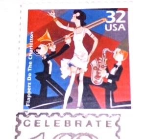 Flappers Do The Charleston - Celebrate the Century - 22kt Golden Replica Stamps - Picture 1 of 4
