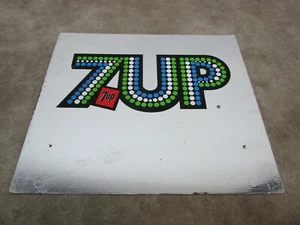 Vintage 7UP Advertising Display Bottle Store Rack Sign 60s 70s Mirror - Picture 1 of 6