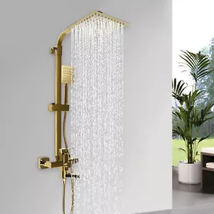 Shower Faucet System Set Rainfall Shower Head with Handheld Spray Mixer Tap - Picture 1 of 20