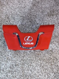 Car Sun Visor Sunglasses Card Holder Clip Box For Lexus Red Suede Leather - Picture 1 of 5