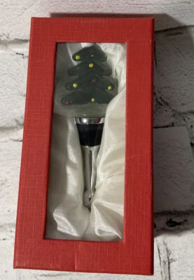 Tapón de botella de árbol de Navidad de vidrio artístico adornos múltiples regalos navideños LSArts nuevo en caja  Foto 1 de 4
