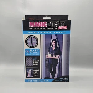 Magic Mesh Deluxe Hands Free Magnetic Screen Door 83"X39" Black MM011124 - Picture 1 of 9