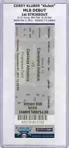 Corey Kluber MLB DEBUT & 1st STRIKEOUT 2011 Indians vs Athletics 9/1 Full Ticket - Picture 1 of 12
