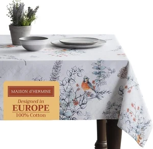 Maison D'Hermine Whitish Shabby Chique Table Cloth 108x60 - Picture 1 of 7