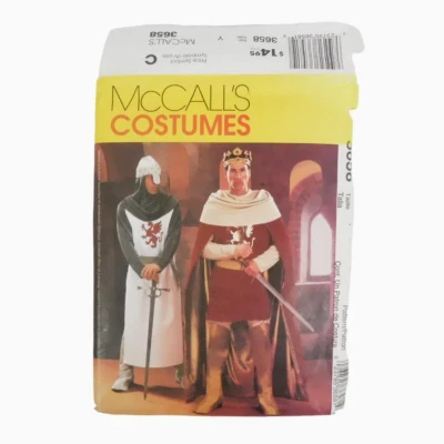 McCalls 3658 Mens Camelot Costume Pattern Sz S-M Uncut Knight King Medieval Ren - Image 1 of 4