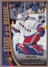 2005-06 Upper Deck Stars in the Making #6 Henrik Lundqvist RC - New York Rangers