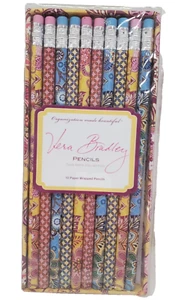 Vera Bradley Take Notizstift Set 10 papierverpackte Designerstifte NEU - Bild 1 von 24
