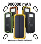 900000mAh Waterproof (IP44) Solar Power Bank USB External Battery pack Charger