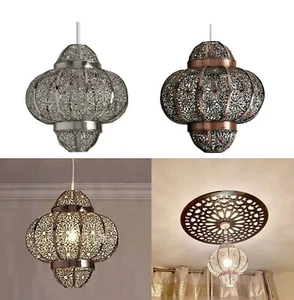 Ancient Moroccan Style Ceiling Light Shade Chandelier Easy Fit Antique Pendant - Picture 1 of 15