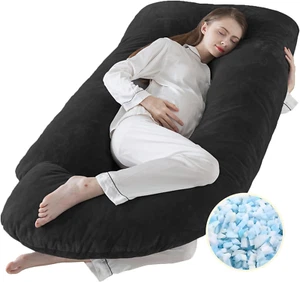 Pregnancy Pillows for Sleeping, J Shaped Full Body Maternity Pillow for Adults, - Picture 1 of 12