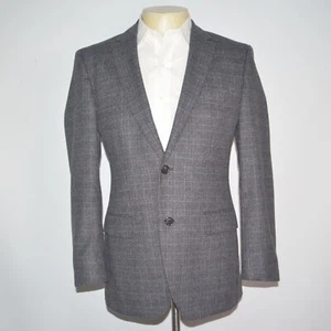 HUGO BOSS The James2 Flannel Wool Blend Gray Plaid Two Button Sport Coat 38R - Picture 1 of 5