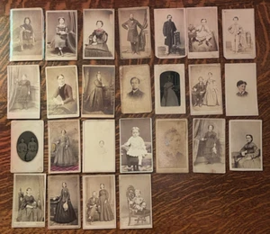 25 ANTIQUE 1850'S PHOTOS~2CENT 1862 PROPRIETARY WASHINGTON STAMP~ASSORTED STUDIO - Picture 1 of 22