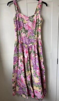 Vintage St Michael M&S floral cottagecore midi dress 12 14 Laura Ashley Wedding - Image 1 of 4