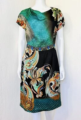 Vestido justo ETRO multicolorido floral paisley viscose lã pique tamanho 44IT/US 8 - Imagem 1 de 4