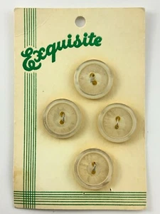 Set of 4 Vintage Exquisite White Buttons .5in Etched Pattern 195D - Picture 1 of 5