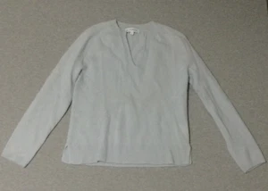 White + Warren Ultra Soft 100% Cashmere Sweater in Jute Heather  sz S  preppy - Picture 1 of 8