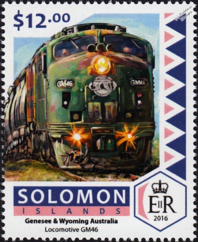 Genesee and Wyoming Australia GM-Class GM46 Train Stamp (2012 Solomon Islands) Cover