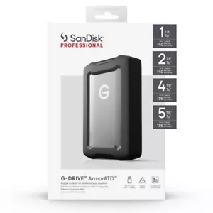 Sandisk G-DRIVE ArmorATD 1TB 2TB 4TB 5TB External Portable Hard Drive Mac HDD - Picture 1 of 12