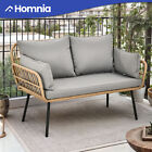 Double Seater Sofa Garden 51" Rattan Patio Couches All-weather Outdoor Loveseat