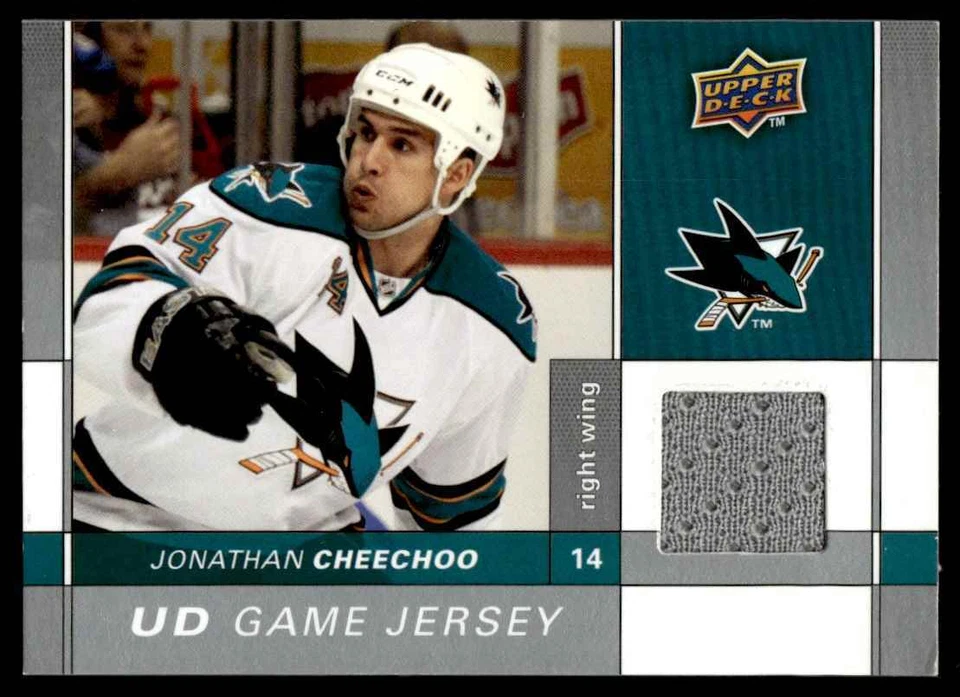 2009-10 Upper Deck Game Jersey Jonathan Cheechoo San Jose Sharks #GJ-JC - Image 1 of 2