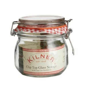Contenedor redondo de almacenamiento de alimentos Kilner Clip Top Conserve Tarro de vidrio Conservación - Imagen 1 de 7