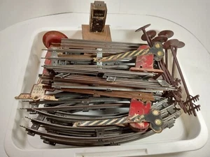 Vintage MARX & Lionel Train Lot Tracks O Gauge 3-Rail Poles Sign Parts - Picture 1 of 12
