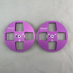 1 Pair Pro 7" Aluminum TASCAM Purple Take Up Reels For 1/4" R2R Tape Recorders - Picture 1 of 5