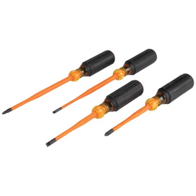 Klein Tools 33734INS Slim-Tip Insulated Screwdriver, 4-Piece Set
